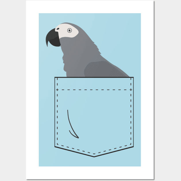 African Grey Parrot In Your Front Pocket Wall Art by Einstein Parrot